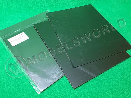 Полистирол листовой черный 1.0 мм, 2 листа 185х250 мм