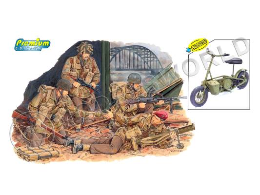Фигуры солдат "Red Devil" w/Welbike and Drop Tube Container. Масштаб 1:35
