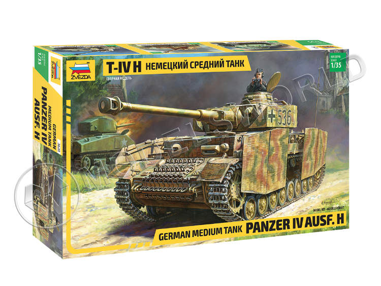 Склеиваемая пластиковая модель Немецкий средний танк T-IV (H). Масштаб 1:35 - фото 1