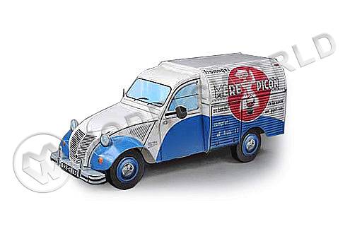 Модель из бумаги Автомобиль Citroen 2 CV AZU (почта). Масштаб 1:24