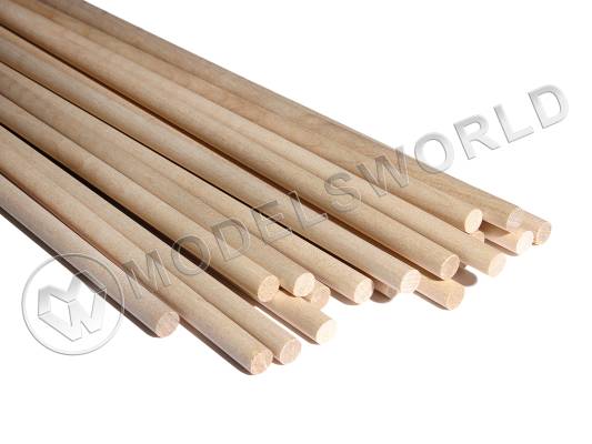 Комплект круглая заготовка, береза. Диаметр 8 мм, длина 50 см, 30 шт