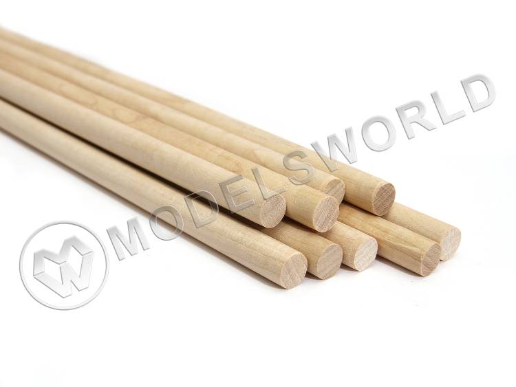 Комплект круглая заготовка, береза. Диаметр 9 мм, длина 50 см, 10 шт - фото 1