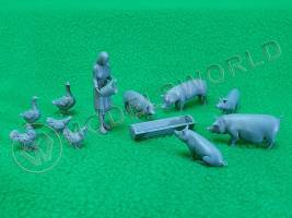 Набор фигурок "Сельский двор", 11 шт. Масштаб 1:35