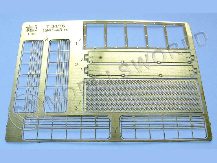 Фототравление сетки Т-34/76 1941-43 гг., Звезда. Масштаб 1:35 - фото 1